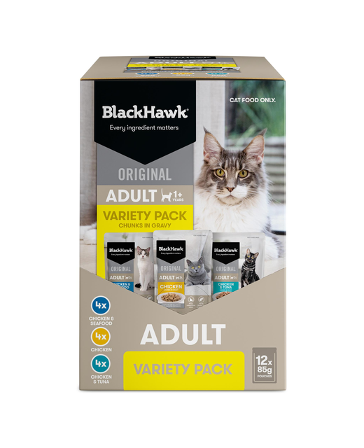 Black Hawk Original Cat 12pk Variety in Gravy 85g