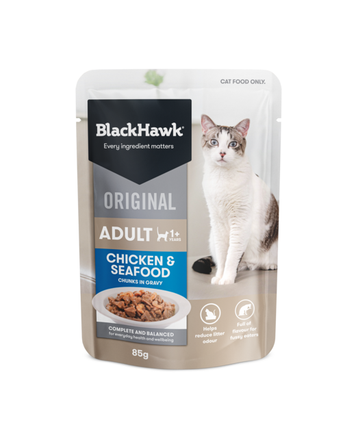 Black Hawk Original Cat Chicken/Seafood Gravy 85g