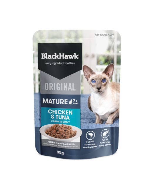 Black Hawk Original Cat Mature Chicken/Tuna/Gravy 85g