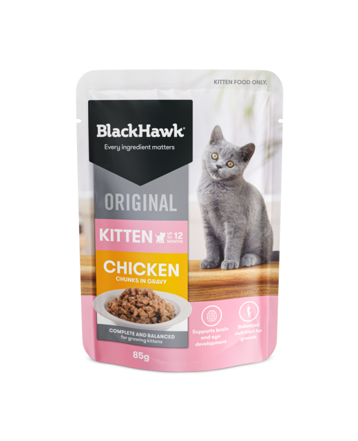 Black Hawk Original Kitten Chicken/Gravy 85g