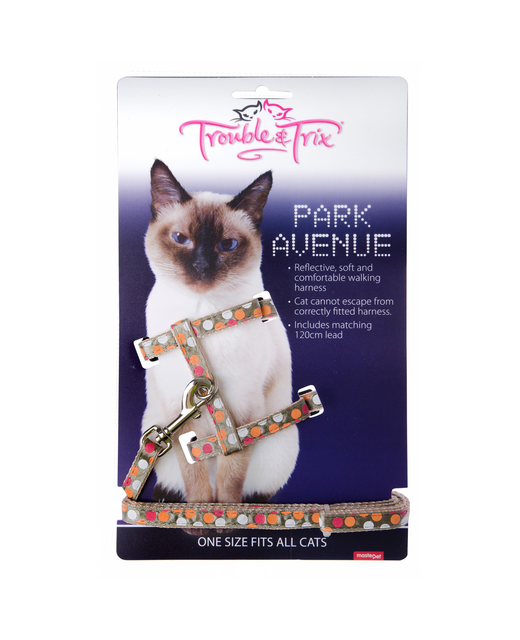 Trouble & Trix Cat Harness Park Avenue