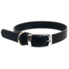 Leather Stitched 25mm Collar - Black 55cm