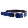 Leather Stitched 25mm Collar - Blue 55cm